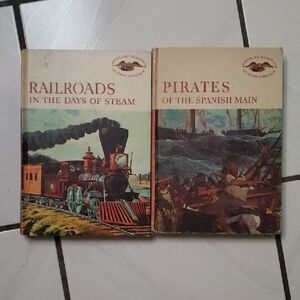 Vintage set of 1960/1961 hardcover edition books "Railroads" and "Pirates" (2)